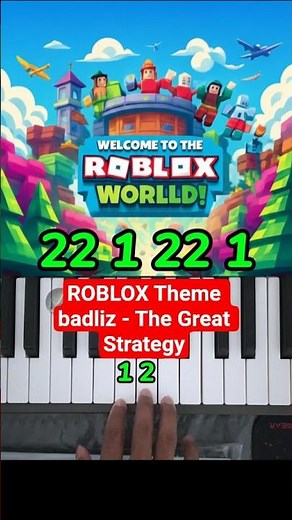 ROBLOX Theme badliz - The Great Strategy Easy Piano Tutorial #roblox #robloxpiano #shortsviral