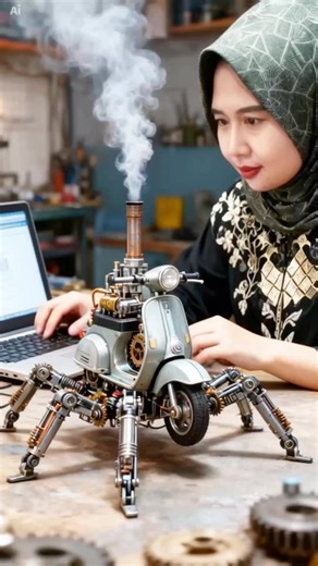 A visionary woman builds a diesel-powered mini robot—innovation in action, geleceğin teknolojisi, nayi soch naya robot, khawabon ko machine banaya, นวัตกรรมแห่งอนาคต, und deutsche Präzision coming together in one powerful creation. #AIInnovation #WomenInTech #FutureTechnology #Robotics #EngineeringLife | Baim