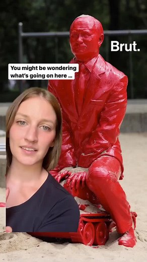 64K views · 2K reactions | A red statue of #Putin shows up in Central Park. Here’s why … | Brut | Facebook