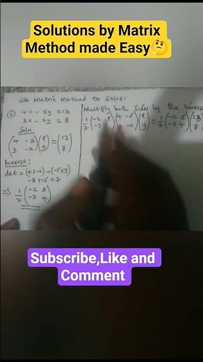 Simultaneous Equations by Matrix Explained in 3 Steps/ KCSE 2026*