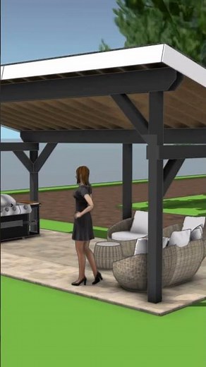 DIY 10x20 Modern Lean to Gazebo Plans - #gazebo #pavilion #modernplans