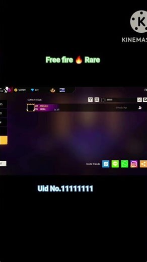 Free fire 🔥 Rare uid No.11111111