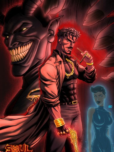 Every Hero has a backstory. Here are a few shots of artwork from SoulBlaster Issue #2. To find out how this hero's journey began, and how a kid from Harlem traded in his soul for a possessed weapon, grab a copy of Soul Blaster #1 now. #SpaceWestern #supernatural #blackexcellence @The Comic Collectors Guild @The Inkbound Society ™️