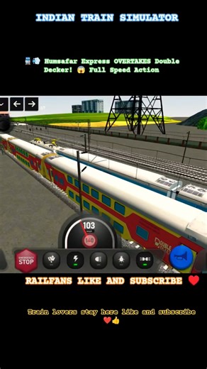 🚆💨 Humsafar Express OVERTAKES Double Decker! 😱 Full Speed Action #train #shorts #indianrailways