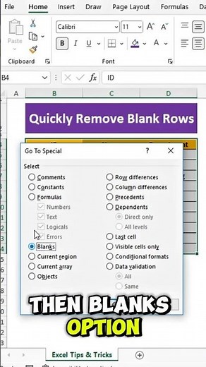 How To Quickly Remove All Blank Rows in Excel!