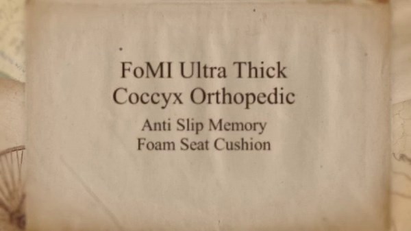 FOMI Extra Thick Firm Coccyx Orthopedic Memory Foam Seat Cushion | Black Large Cushion for Car or Truck Seat, Office Chair, Wheelchair | Back Pain Relief (Black)