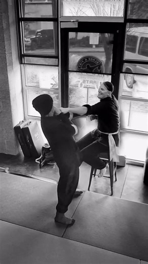 Jerome Evans on Instagram: "Dan Chi Sao with Sifu. Single-handed sticky hand. One person at the bar stool. Wing Chun teaches how to move forward through limitation. My right elbow and nervous system are struggling this week, so the left is compensating and gaining understanding, structure, and strength 🪽 #WingChun #DanChiSao #wingchunclub"