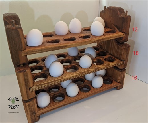 Stackable Wooden 18 Egg Holder: Customizable, Farmhouse Kitchen Decor, All Natural Food Safe Finish, Will Not Slip Apart - Etsy