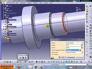 Catia V5R19 - rotatorische Werkstücke - Getriebewelle - 3D-Modell