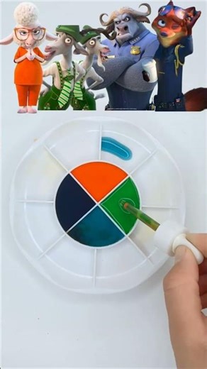 Can you see the REAL colors? 😱 Zootopia Inverted Challenge #satisfying#zootopia#colormixingmagic