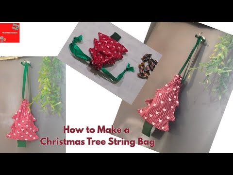 How to Make a Christmas Tree String Bag | Cute Handmade Gift Bag Tutorial