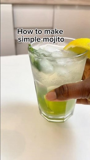 How to make mojito with just four ingredients: sugar syrup,lemon/lime, sprite and mint leaves