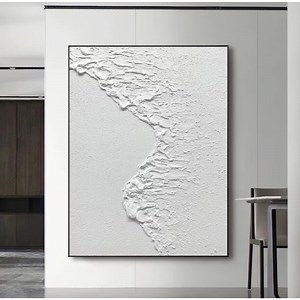 [Hot Item] Hand Painted 3D Textured Wall Art White Abstract Painting on Canvas