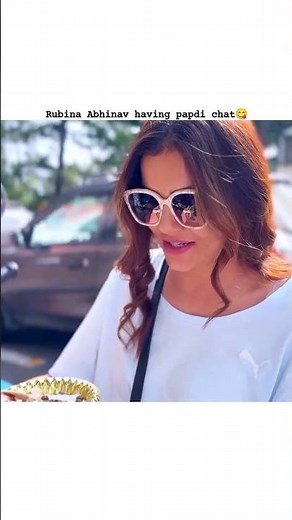 Rubina Abhinav having papdi chat #shorts #rubinadilaik #abhinav #rubinav #laughterchefs #streetfood