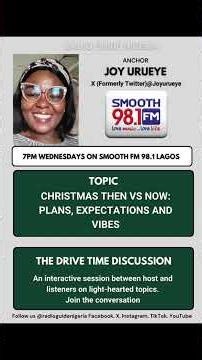 The Drive Time Discussion with Joy Urueye on Smooth FM 98.1 ‪@smooth981fmlagos‬ #smoothdrive