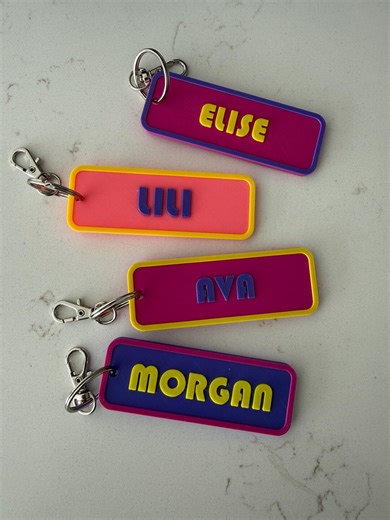 Personalized Keychains, Name Tags for Backpacks, Purses - Easy Attach Metal Key Ring Affixed - Etsy