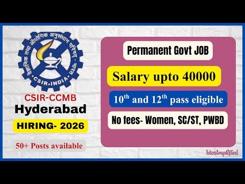 CSIR HIRING| NO INTERVIEW 🎯| PERMANENT GOVT JOB| SALARY RS 40000 |FRESHERS ELIGIBLE #job #latest