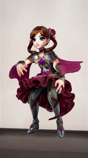 Warrior Girl in Vibrant Armor