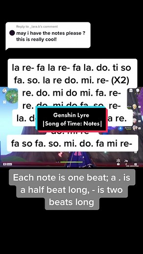 Learn to Play Genshin Impact Lyre Songs with Song of Time Notes
