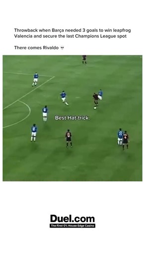 Context Football on Instagram: "On May 26, 2001, Barcelona hosted Valencia at Camp Nou on the final LaLiga matchday. A win by three goals would leapfrog Valencia and snatch the last Champions League spot. Barça trailed 2-1 in the 89th minute. Rivaldo stepped up. He curled a 25-yard free kick into the top corner for 2-2. Then, in the 90th, he chest-controlled a high ball, spun, and volleyed an overhead kick past Canizares for 3-2. Camp Nou erupted. Rivaldo’s magic secured UCL football. Legend bor