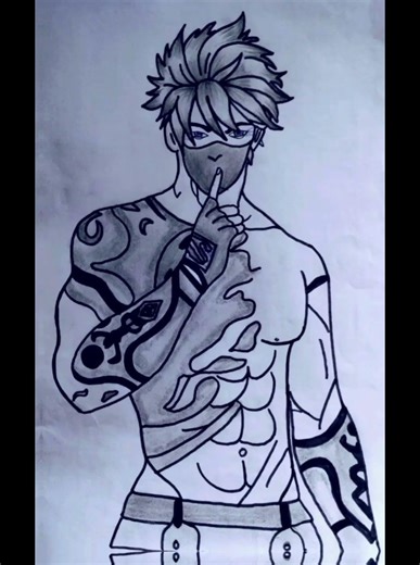 #Free Fire 🔥☄️character #Adam #drawing by creative art # sketch 🔥✍️