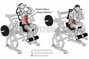 Machine leg raise crunch instructions and video | Weight Training Guide
