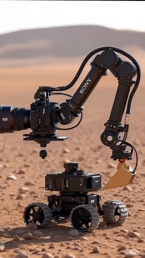 Mars Surface inspector working on Mars. #ISS #InternationalSpaceStation #Spacewalk #LightningFromSpace #MeteorShower #OrbitalPerspective #NASA #SpaceScience #AIvisualization #EarthFromAbove #CosmicView | Space Fact