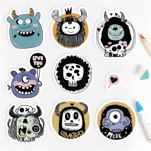 Monster Sticker #013 / Original Design, Cute Vinyl Sticker, Matte Synthetic Paper, Handmade Sticker for Laptop/journal/planner - Etsy