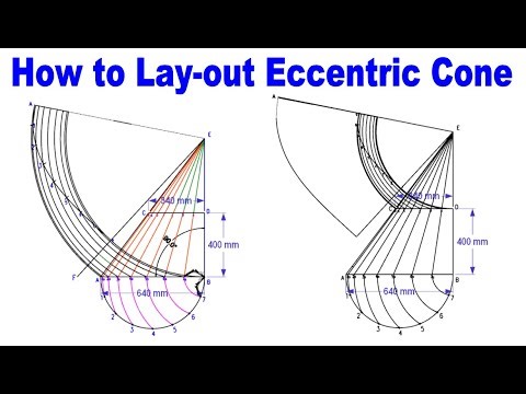 How to layout an eccentric cone Easiest method.