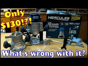 HERCULES Plunge Router 2-1/4 HP, 12 Amp Variable Speed Fixed Base Router with Plunge Base Kit 57368