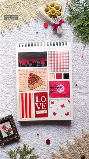 Aesthetic Moodboard Painting ❤। #paintings #aesthetics #viralshorts #trendingsong #artwork