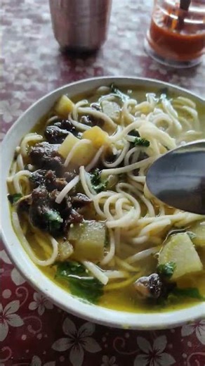 Thukpa Soup with mutton pieces