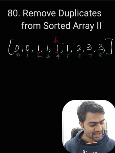 Remove Duplicates from Sorted Array II LeetCode 80 #java #short #algorithms #dsa #twopointers