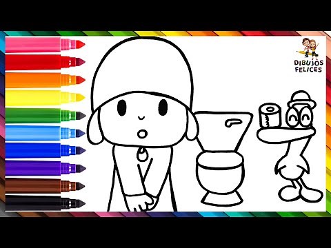 Dibuja y Colorea A Pocoyó Quién Necesita Hacer Pipí 👶🚽🦆🧻 Dibujos Para Niños