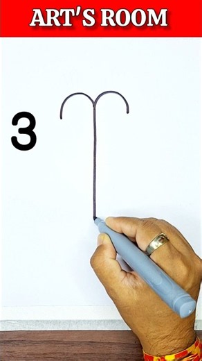 ​🥕 How To Draw Carrot With Number 3 | Easy Vegetables Drawing Tricks With Numbers #shorts