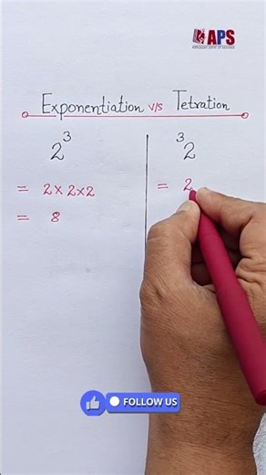 🧠 Most people get this WRONG!2³ vs ³2 Watch till the end to understand Exponentiation vs Tetration!👇