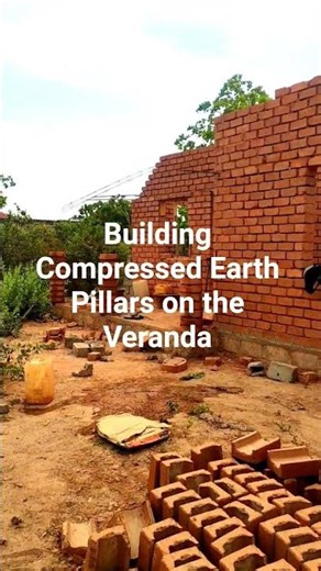 Building compressed earth pillars!