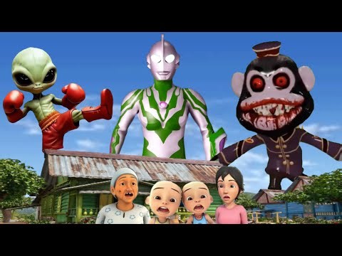 ULTRAMAN RIBUT, UPIN & IPIN, AND ALIEN vs. ZOMBIE MONKEYS in Kampung Durian Runtuh