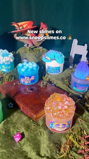 25K views · 296 reactions | Adventure calls! Shop the Legend of Snoop slime collection featuring 7 NEW fantasy slimes from this EPIC restock: Dragon’s Nest  Gamer’s Dice  Wizard’s Tower 慄‍♂️ Fairy Ring 栗‍♀️ Atlantis 隆‍♀️ Phoenix Fire ❤️‍ Crown Jewels  Only on www.snoopslimes.co #snoopslimes #slimeasmr #slimerestock #legendofsnoop #fantasy #fantasyslimes | Snoopslimes | Facebook