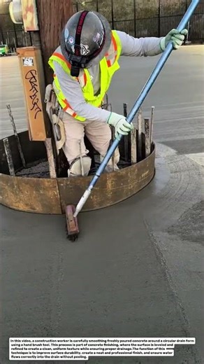 Satisfying Concrete Finishing Around Drain! Clean Edge Technique.