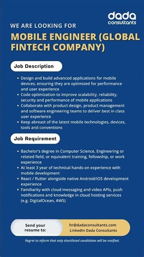 Looking for Mobile Engineer