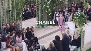 48K views · 2K reactions | Chanel's show set its signature elegance against a spectacular set inspired by a French garden, the perfect backdrop to the summery florals and fluid grace that were showcased in Lagerfeld's designs | Vogue France | Facebook