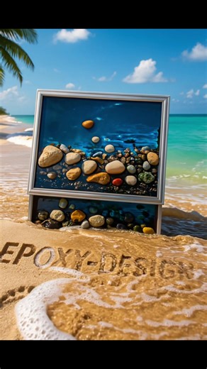 Real shells captured in epoxy — like a piece of the ocean, frozen in time. You can almost hear the waves.🐚🌊 #epoxyart #oceaninspired #seashellart #coastalvibes #arttok