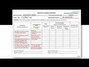 ALS Assessment Form 1 | Individual Learning Agreement (ILA)