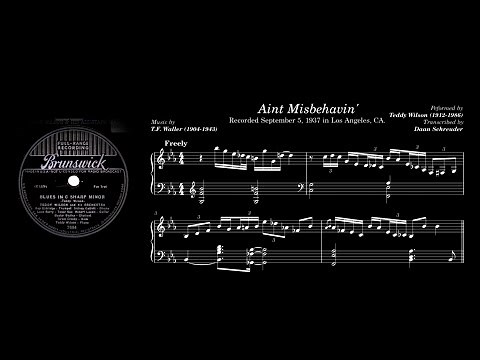 Teddy Wilson - Aint Misbehavin' (Solo Stride Piano Transcription)