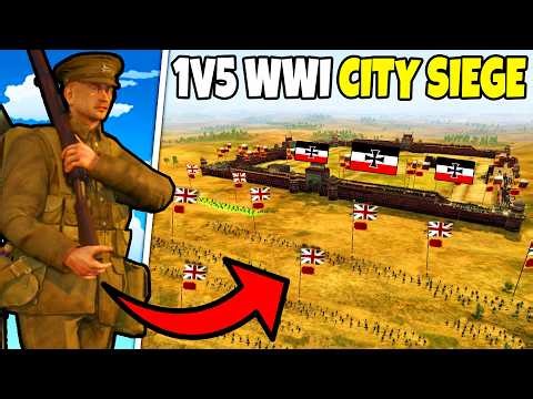 Outnumbered WW1 GERMAN ARMY City Siege in Deadly 1v5 Invasion! - Total War: Great War #11