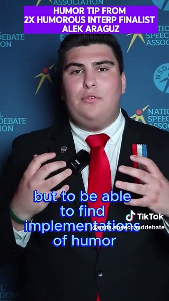 Who better to help us close out #NationalHumorMonth with a competition tip than two time Humorous Interpretation Finalist Alek Araguz! How have you worked humor into your speech and debate event? Let us know in the comments 👇 #speechanddebate #speechanddebatekid #speechanddebatenationals #speechanddebatetingz #speechanddebatetok #speechtok #humorousinterpretation #humorousinterp