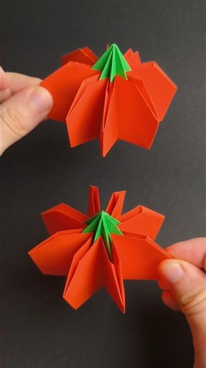 FULL DIY Origami Pumpkin 🎃🎃 #origami #diy #halloween