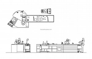 Supermarket Cash Counter - Free CAD Drawings