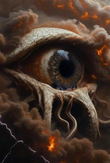 A Storm Reveals a Giant Monstrous Eye 👁️⚡ Alien Tentacles in Cosmic Horror Clouds